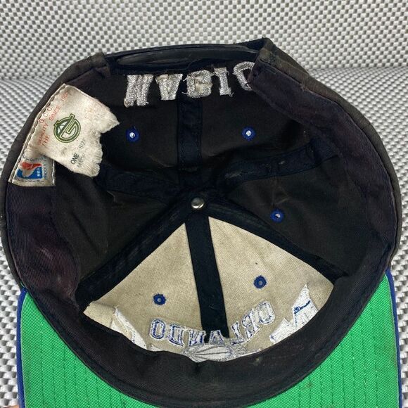 Vintage Grossman NBA 90's Orlando Magic Hat Black Blue Logo Snap Back - Picture 10 of 12